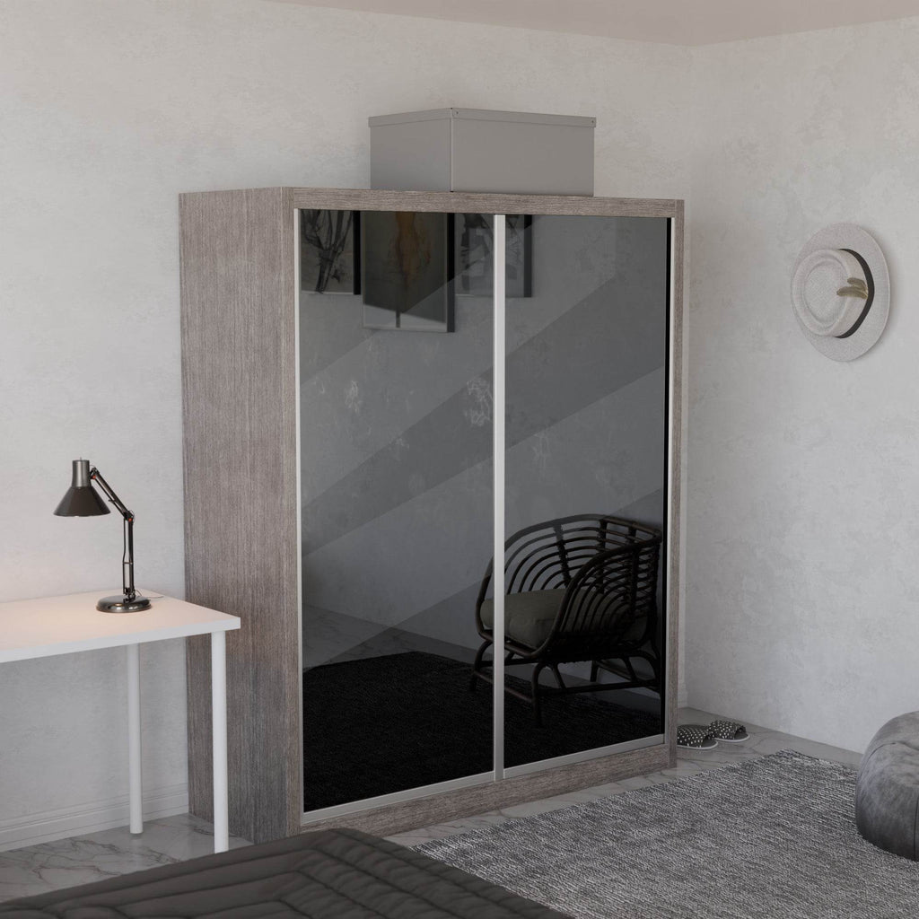 Amity Modular Wardrobe A06 (Grey Mirror)
