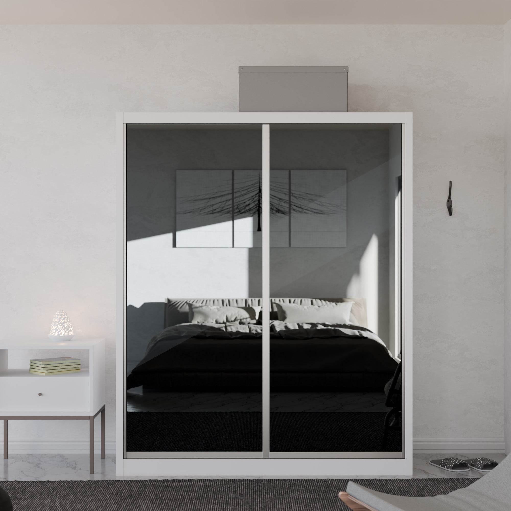 Amity Modular Wardrobe A06 (Grey Mirror)