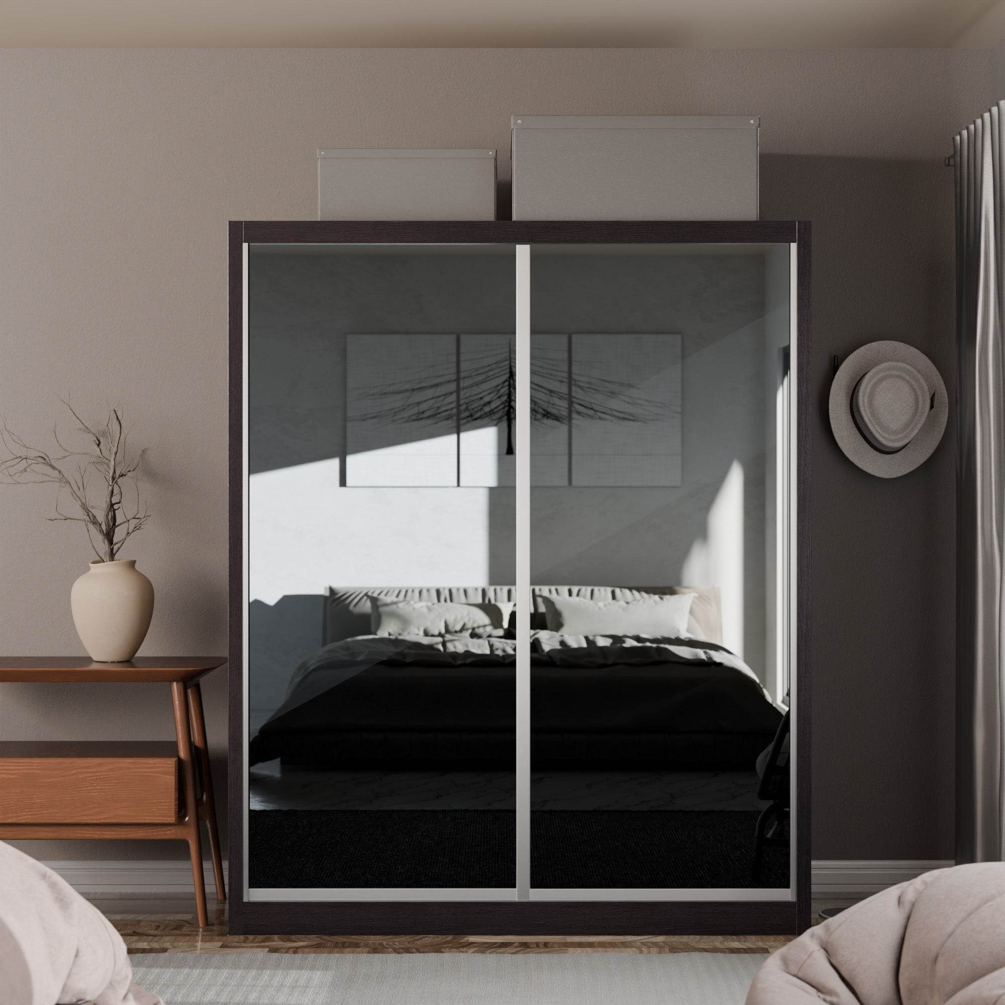 Amity Modular Wardrobe A06 (Grey Mirror)