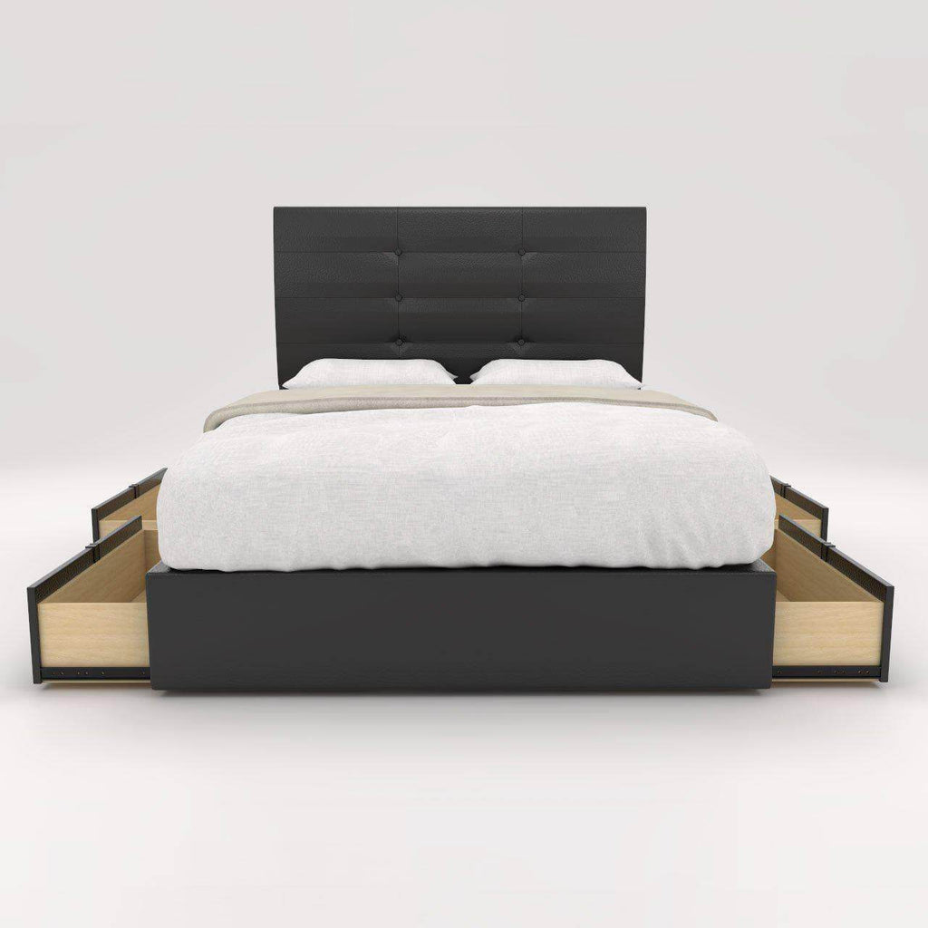 Arlen Faux Leather Drawer Bed Frame