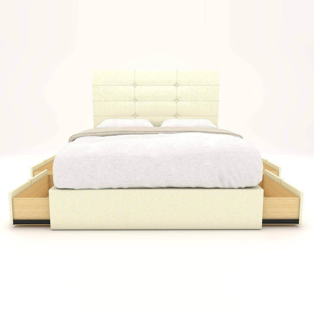 Arlen Faux Leather Drawer Bed Frame