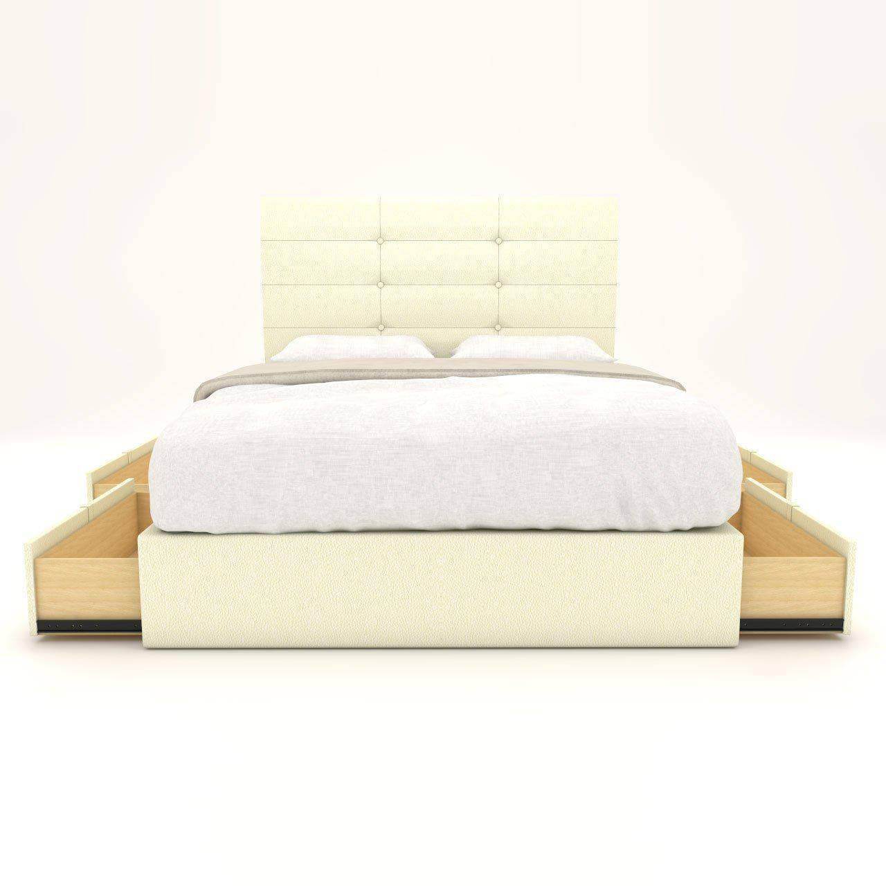 Arlen Faux Leather Drawer Bed Frame