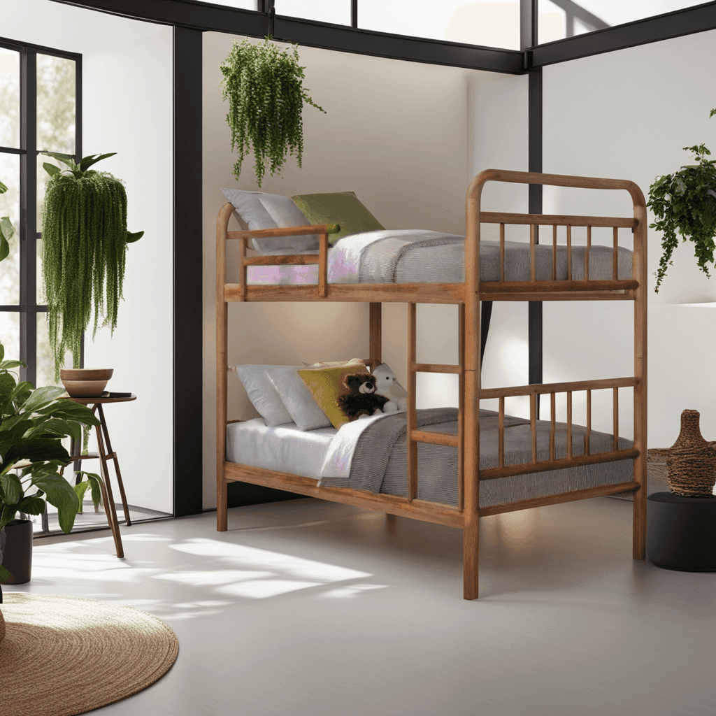 Arlina Wooden Double Decker Bed Frame