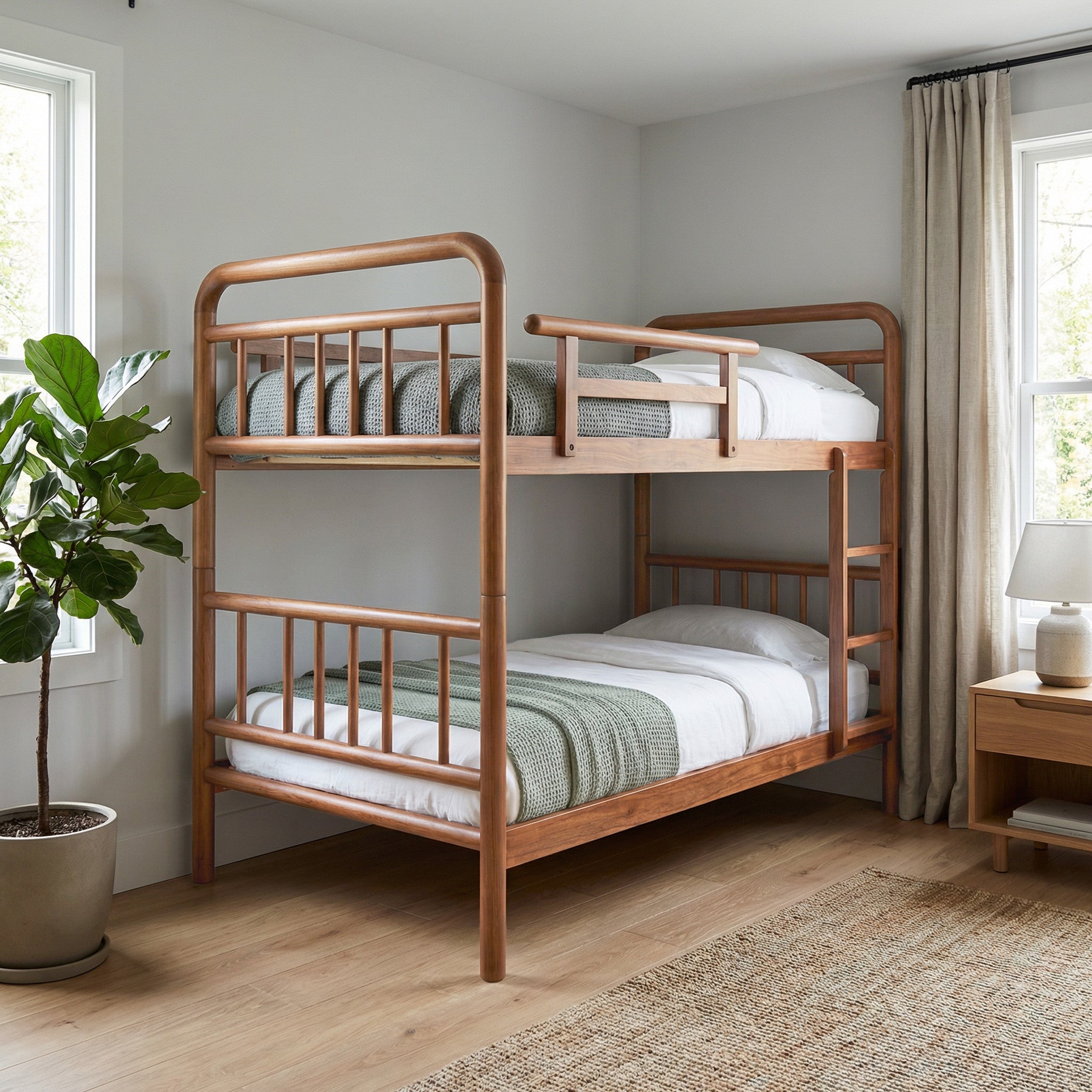 Arlina Wooden Double Decker Bed Frame