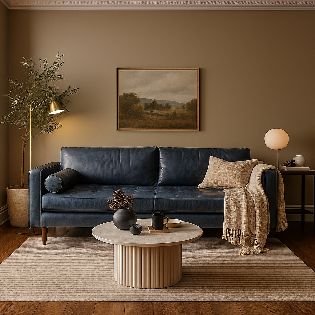 Ashla Faux Leather Sofa