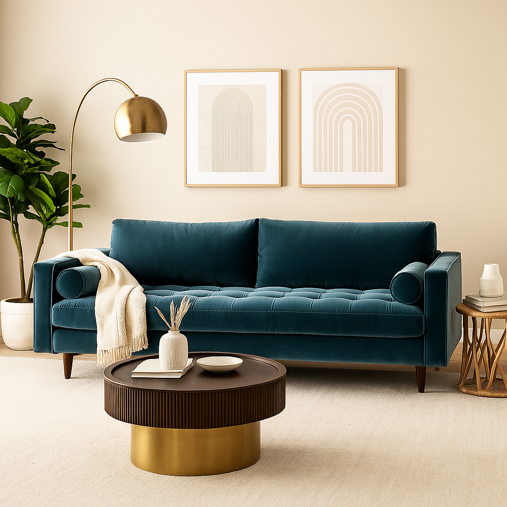 Ashla Velvet Fabric Sofa