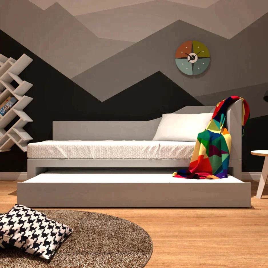 Barry 3 in 1 Grey Fabric Daybed Pull Out Bed Frame (Water Repellent)
