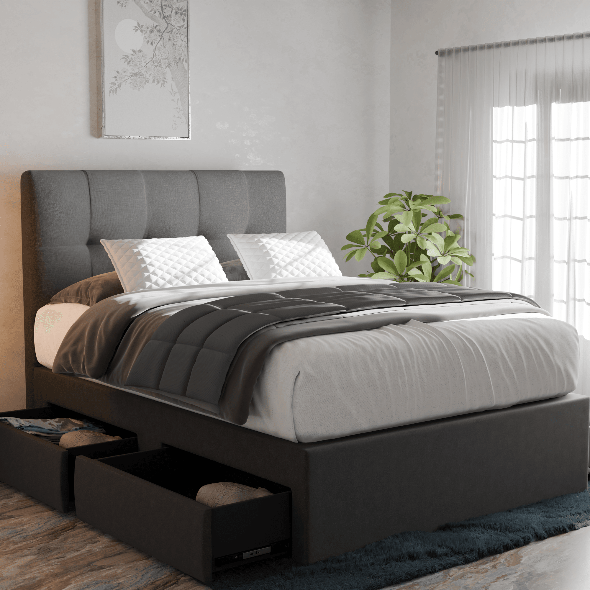 Devon Fabric Drawer Bed Frame