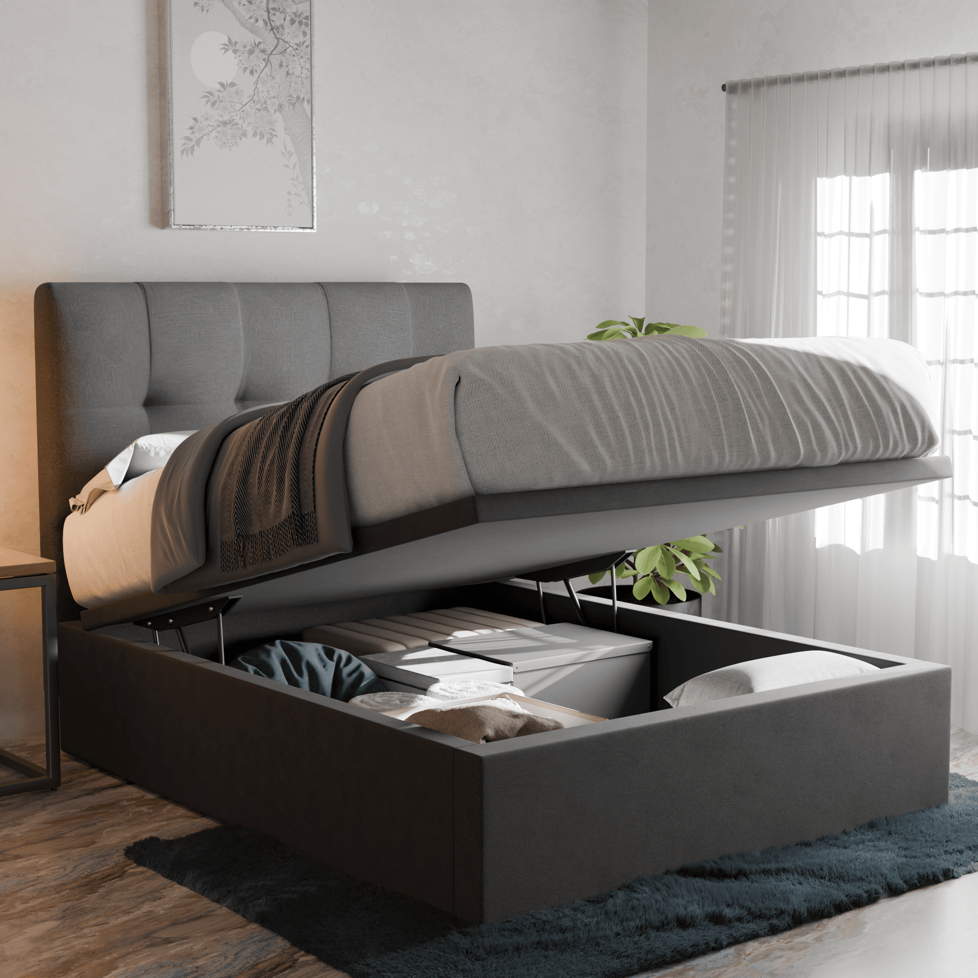 Devon Fabric Storage Bed