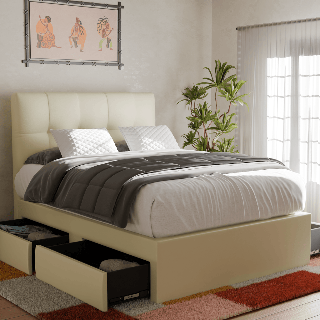 Devon Faux Leather Drawer Bed Frame