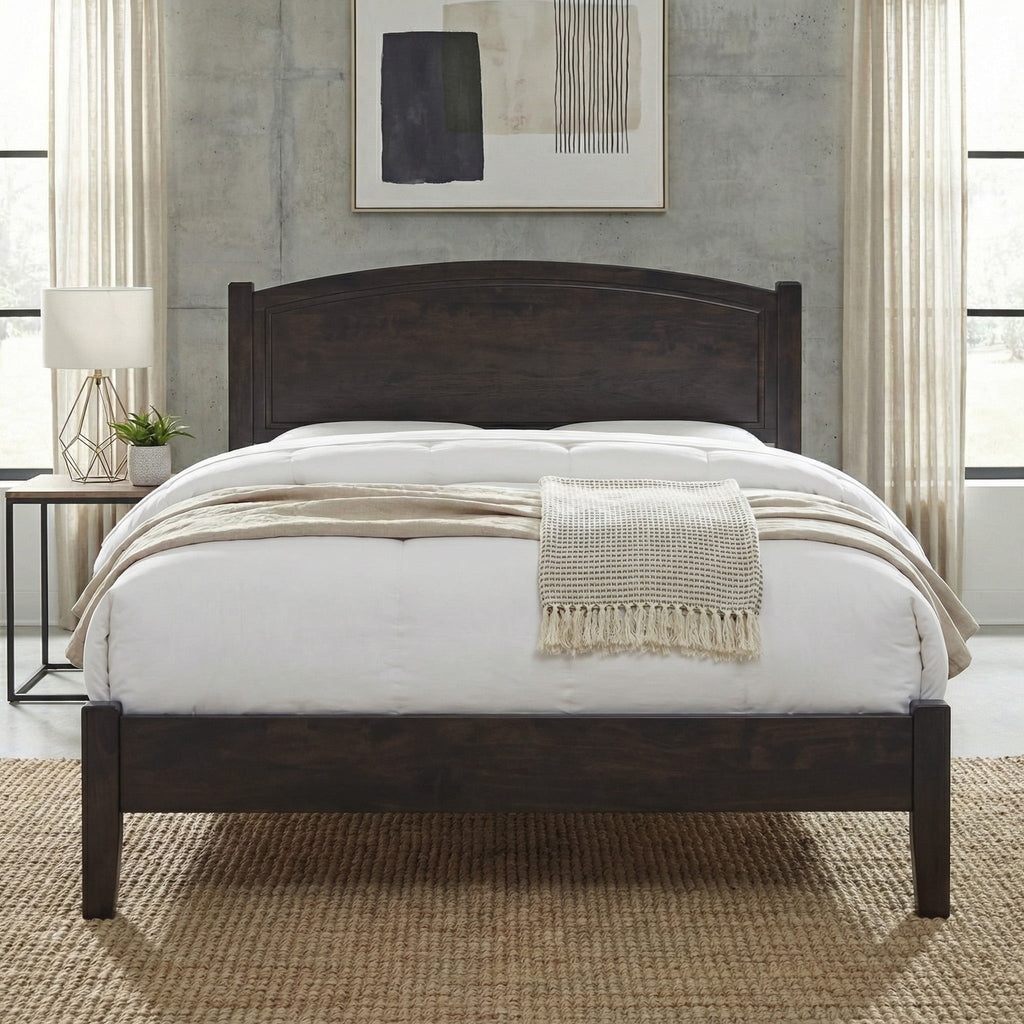 Devona Walnut Wooden Bed (Queen and King Size)