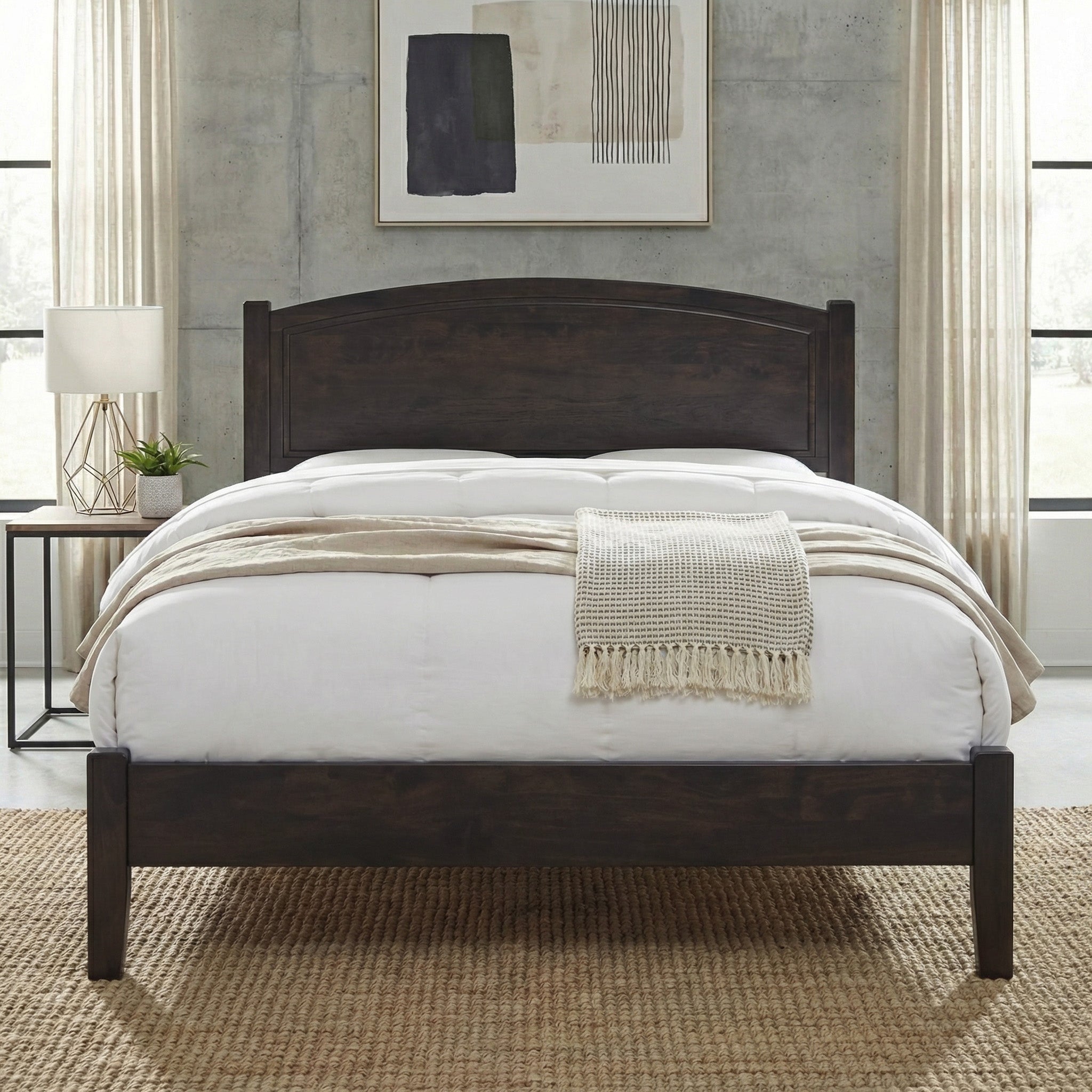 Devona Walnut Wooden Bed (Queen and King Size)