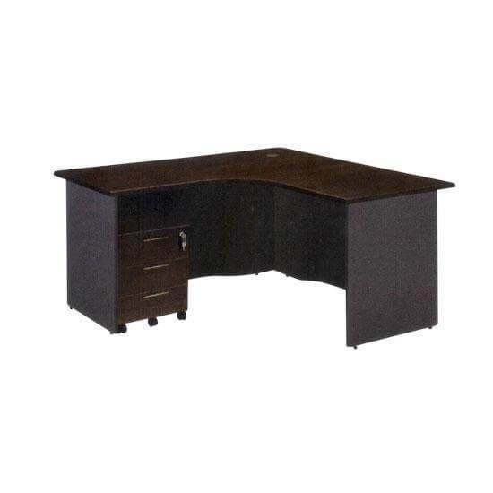 Dolly L-shaped Study Table with Mobile Pedestal