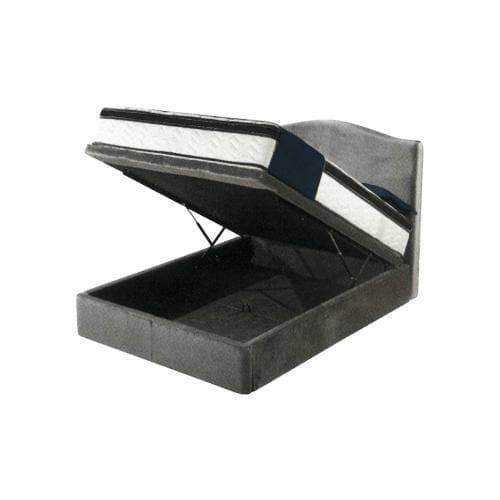 Endel Grey Velvet Storage Bed Frame