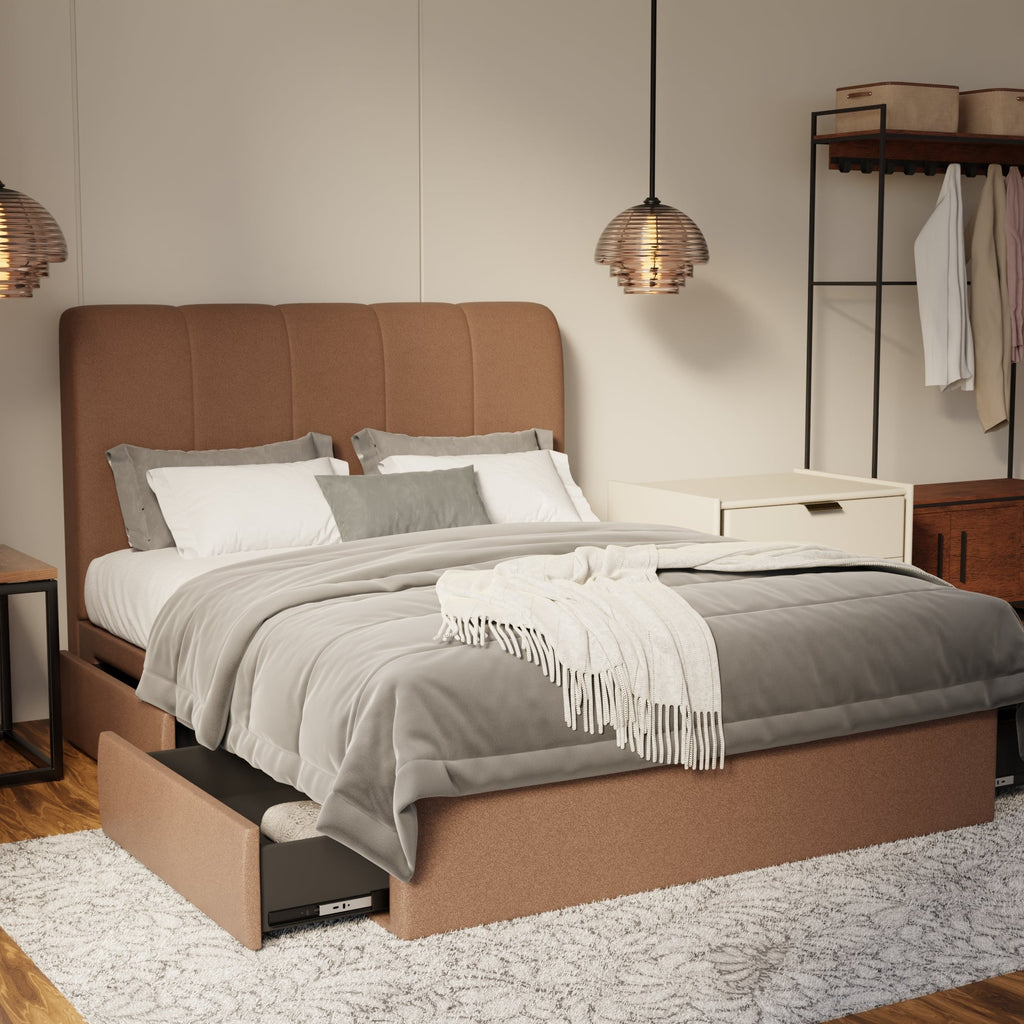 Caldrin Fabric Drawer Bed Frame (Water Repellent & Pet friendly) by Somnuz