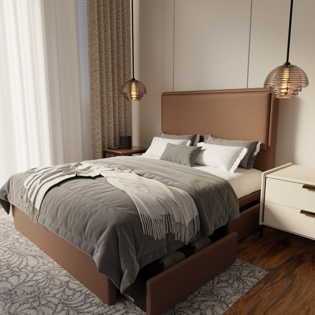Shiro Fabric Drawer Bed Frame (Water Repellent & Pet friendly) by Somnuz