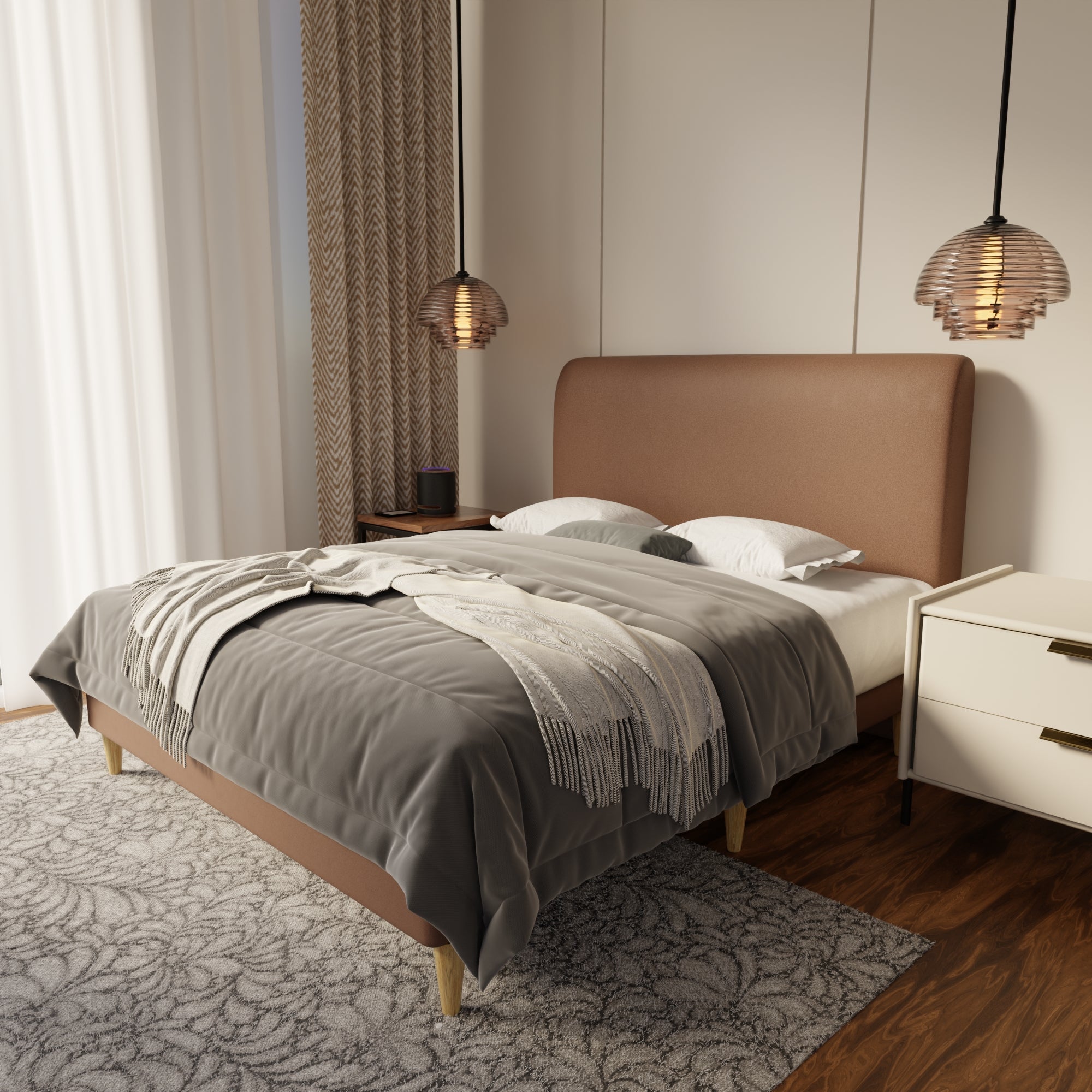Vintaro Fabric Bed Frame (Water Repellent & Pet friendly) by Somnuz