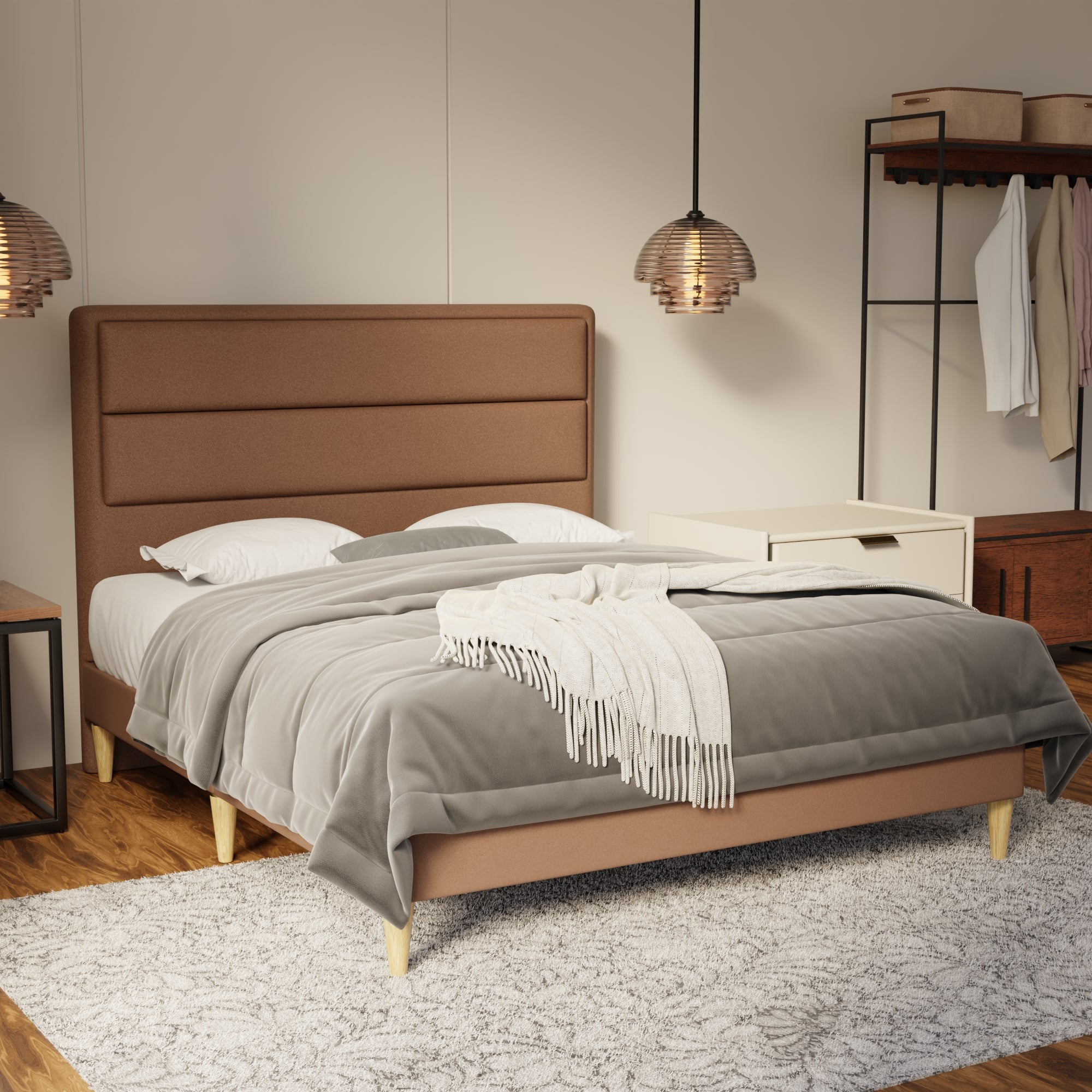 Zorvain Fabric Bed Frame (Water Repellent & Pet friendly) by Somnuz