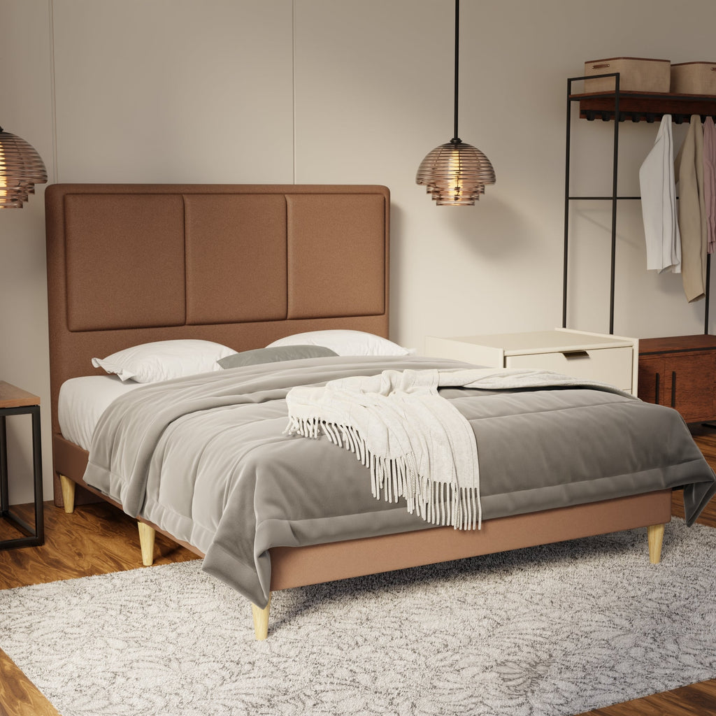 Velmira Fabric Bed Frame (Water Repellent & Pet friendly) by Somnuz