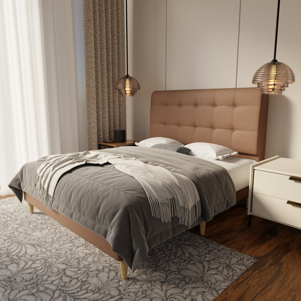 Endora Fabric Bed Frame (Water Repellent & Pet friendly) by Somnuz