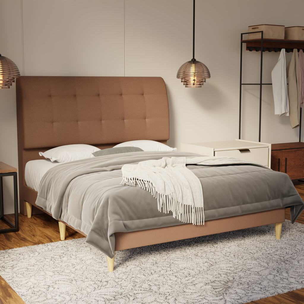 Haldor Fabric Bed Frame (Water Repellent & Pet friendly) by Somnuz
