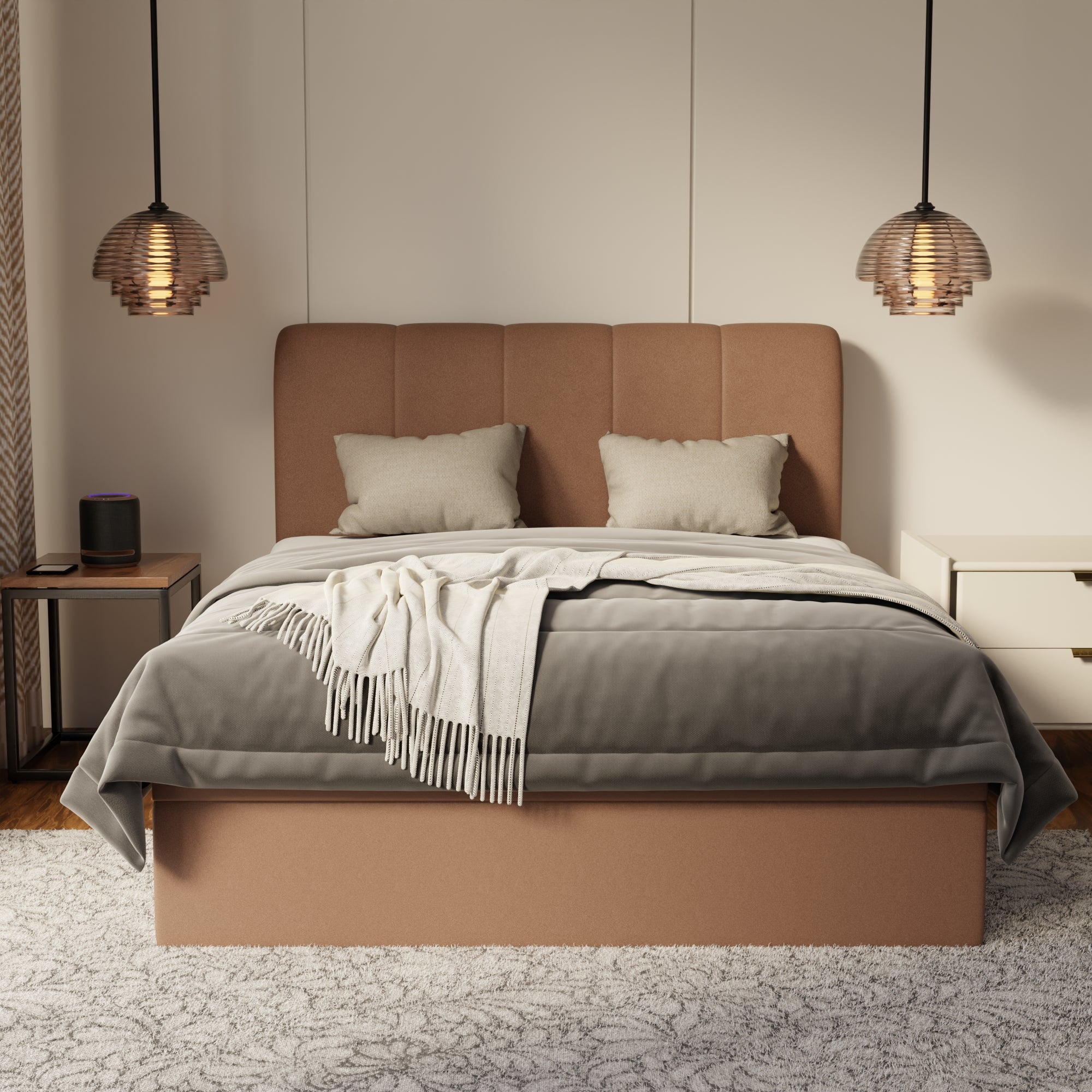 Caldrin Fabric Storage Bed Frame (Water Repellent & Pet Friendly) by Somnuz