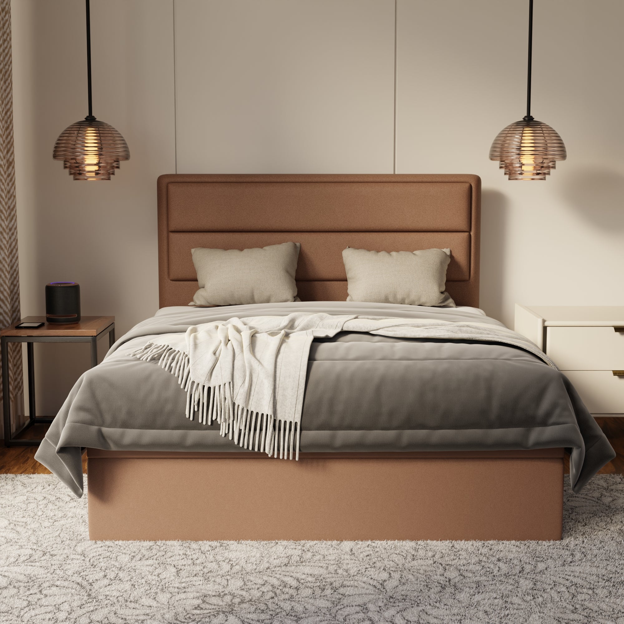 Zorvain Fabric Storage Bed Frame (Water Repellent & Pet Friendly) by Somnuz
