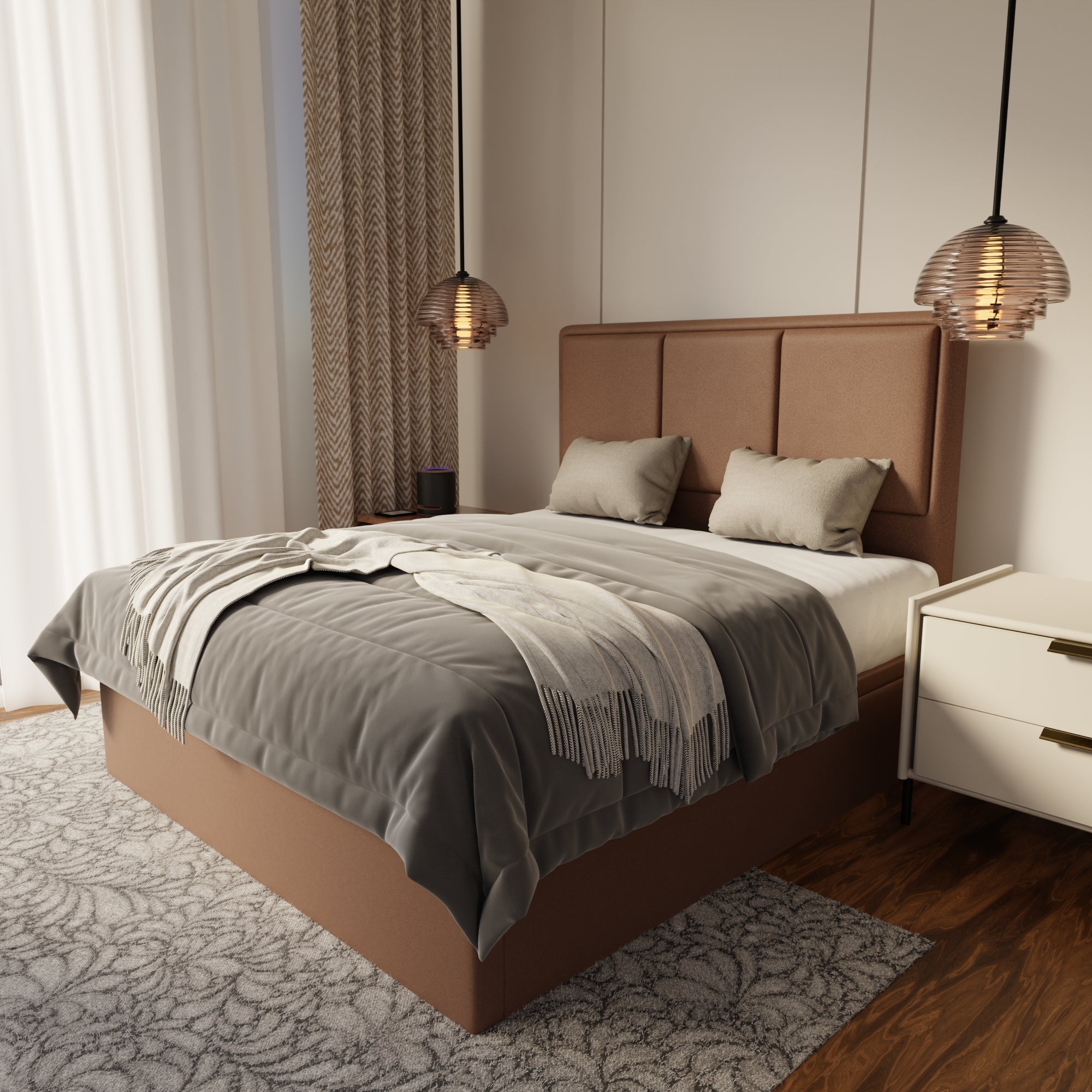 Velmira Fabric Storage Bed Frame (Water Repellent & Pet Friendly) by Somnuz