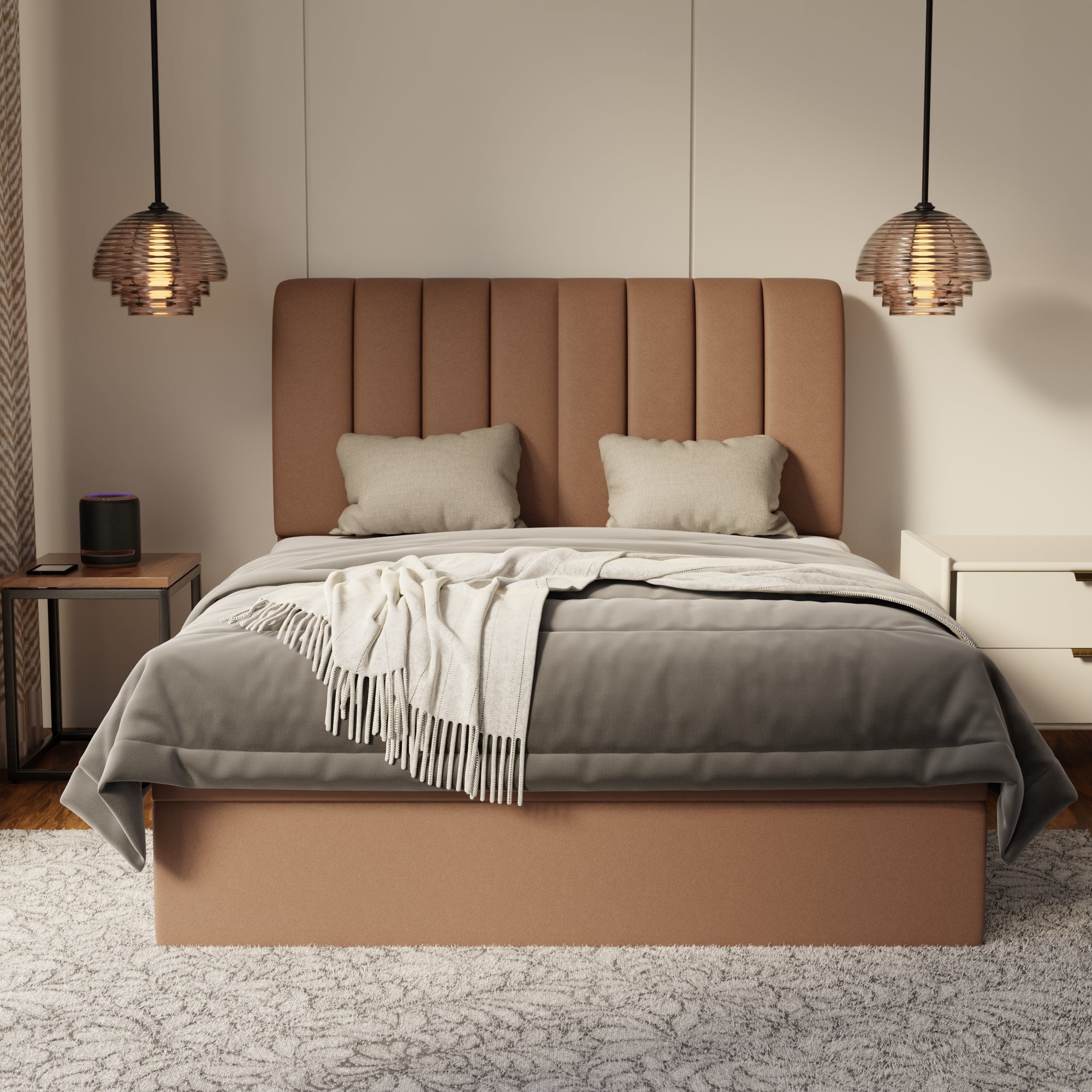 Trevino Fabric Storage Bed Frame (Water Repellent & Pet Friendly) by Somnuz