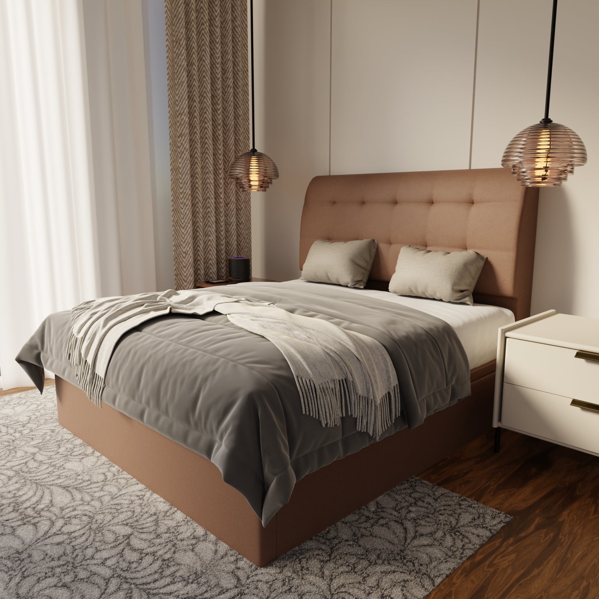 Haldor Fabric Storage Bed Frame (Water Repellent & Pet Friendly) by Somnuz