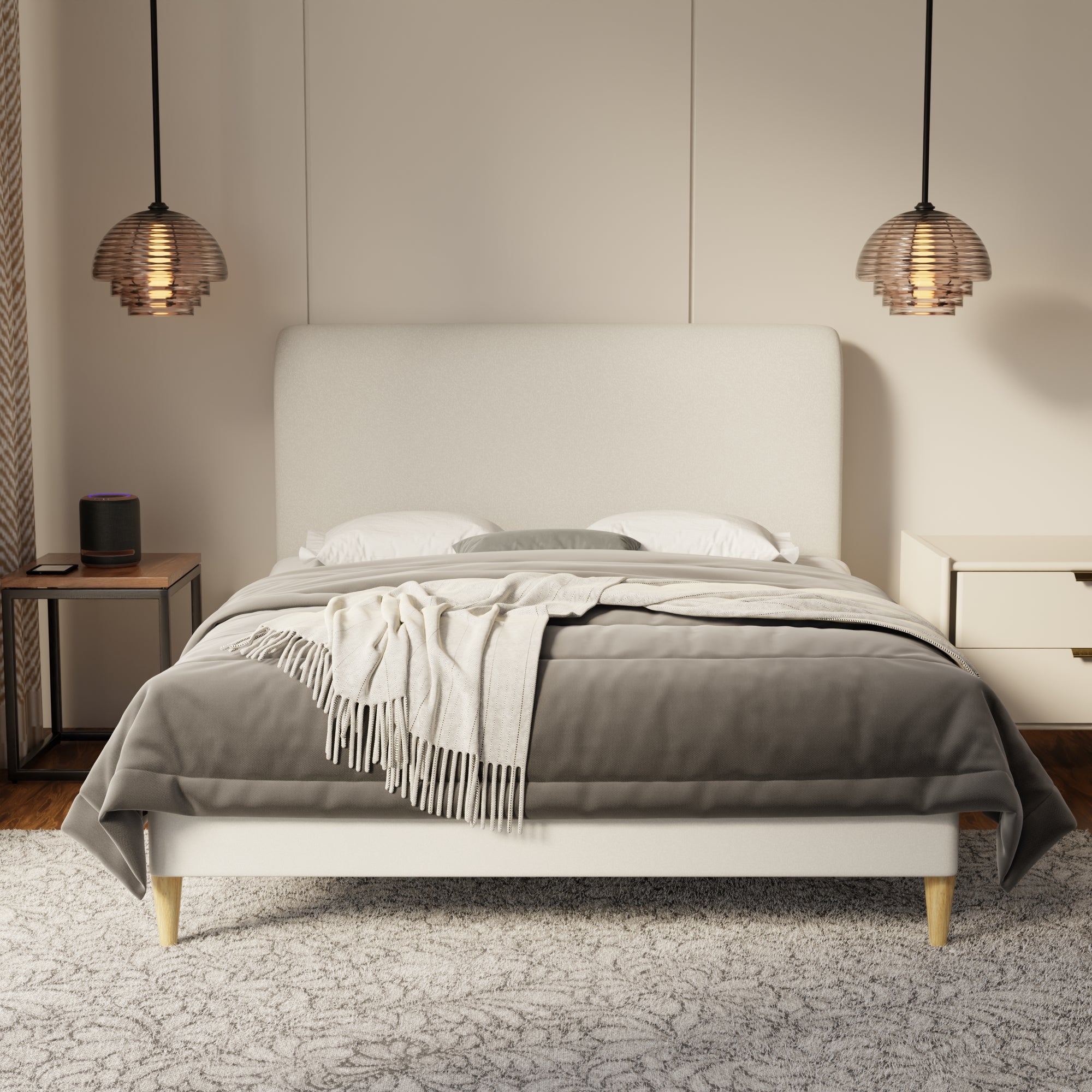 Vintaro Fabric Bed Frame (Water Repellent & Pet friendly) by Somnuz