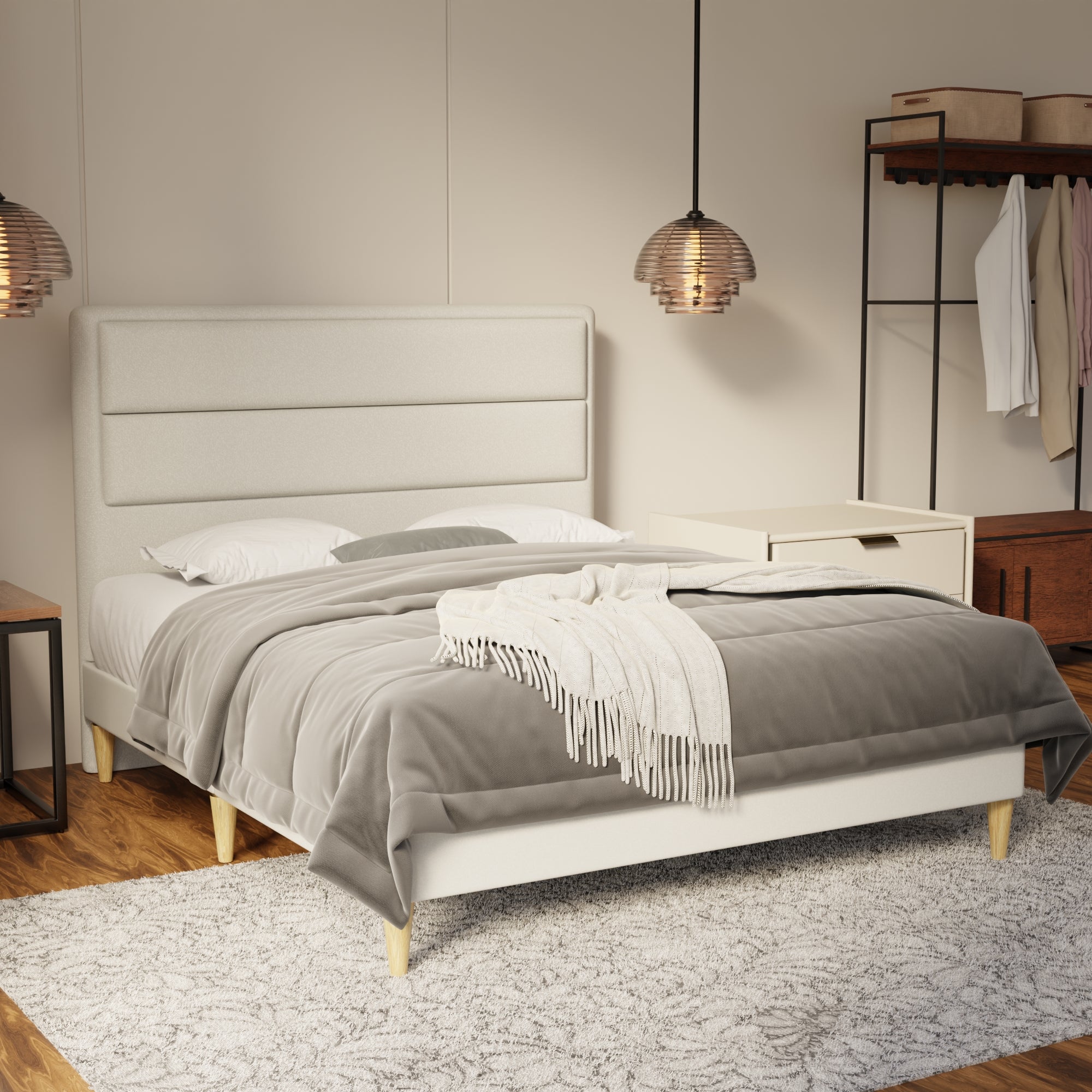 Zorvain Fabric Bed Frame (Water Repellent & Pet friendly) by Somnuz