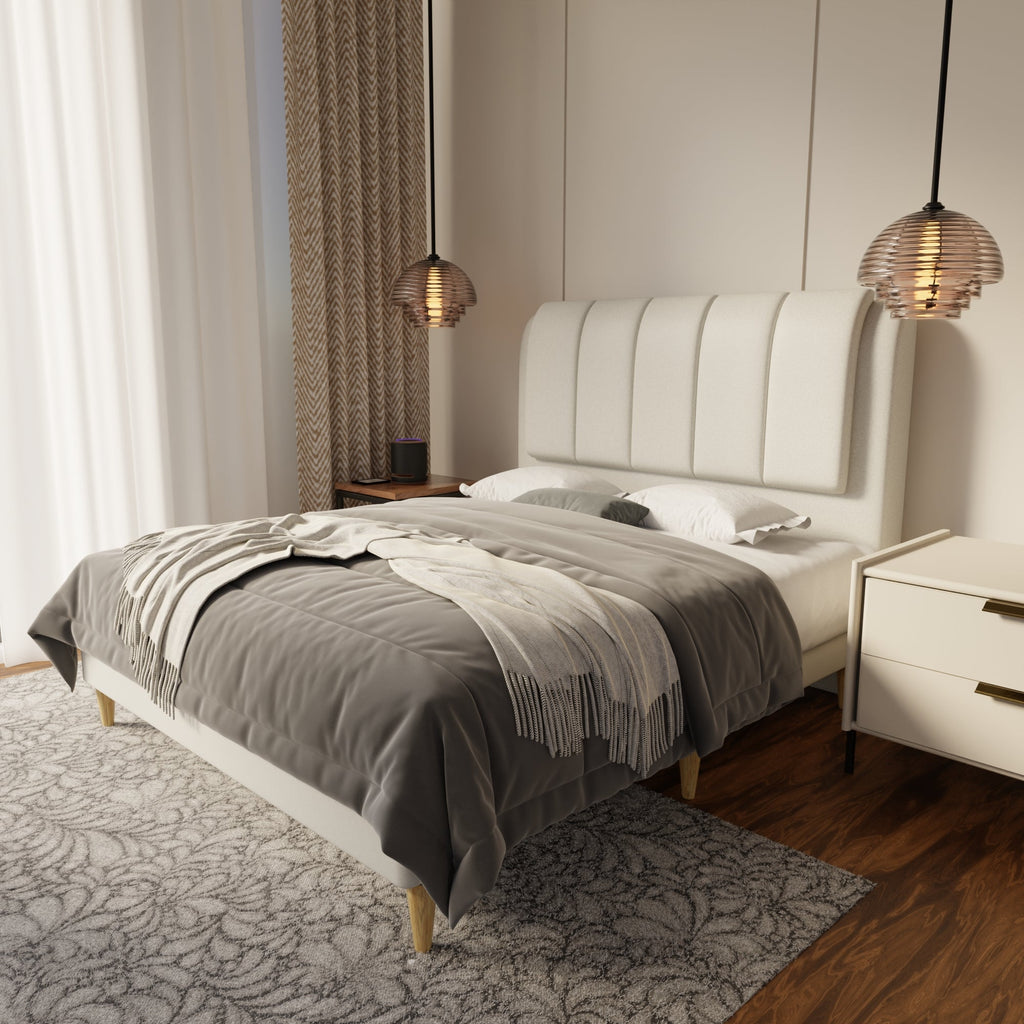 Asteron Fabric Bed Frame (Water Repellent & Pet friendly) by Somnuz