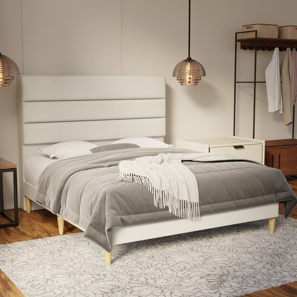 Corlune Fabric Bed Frame (Water Repellent & Pet friendly) by Somnuz