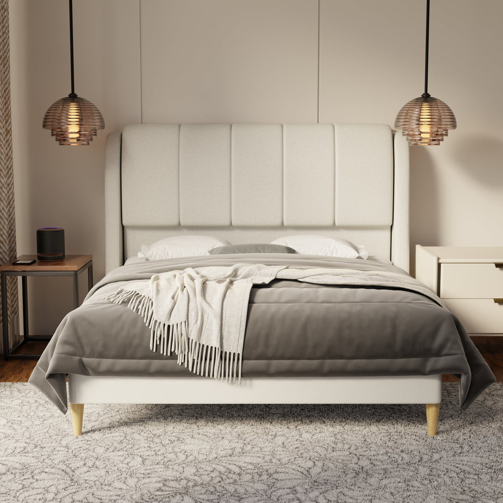 Brinley Fabric Bed Frame (Water Repellent & Pet friendly) by Somnuz