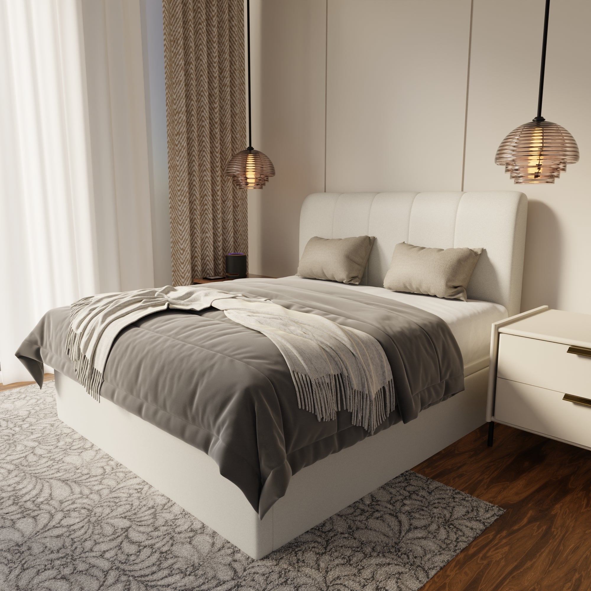 Caldrin Fabric Storage Bed Frame (Water Repellent & Pet Friendly) by Somnuz