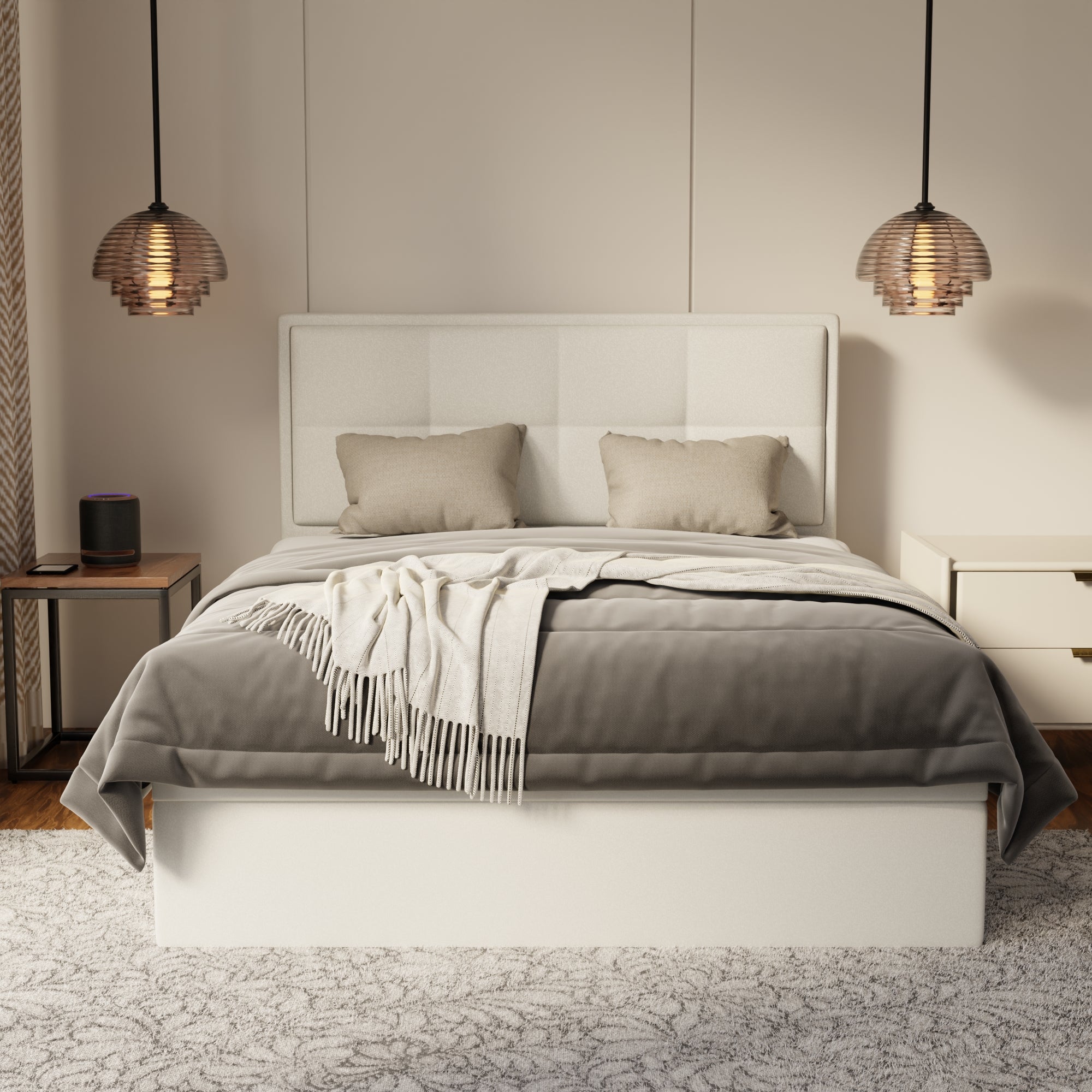 Solvane Fabric Storage Bed Frame (Water Repellent & Pet Friendly) by Somnuz