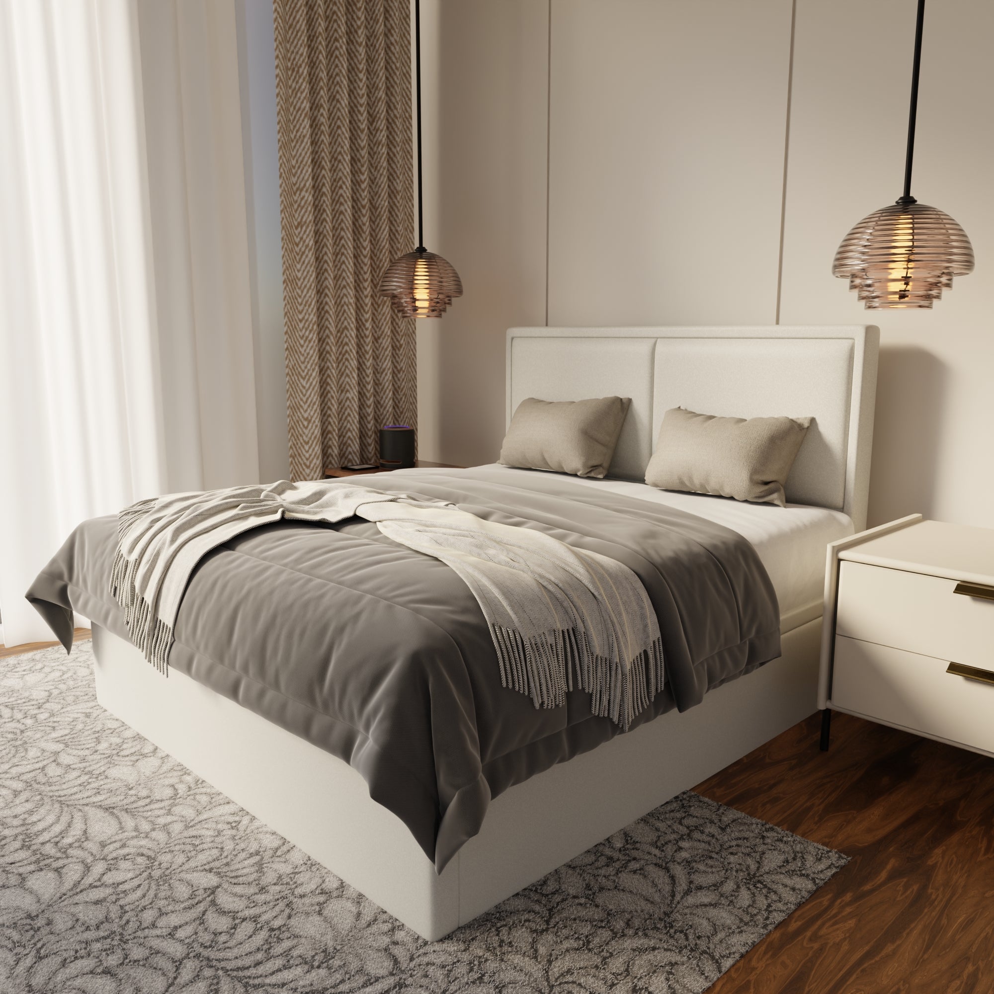 Bravelle Fabric Storage Bed Frame (Water Repellent & Pet Friendly) by Somnuz