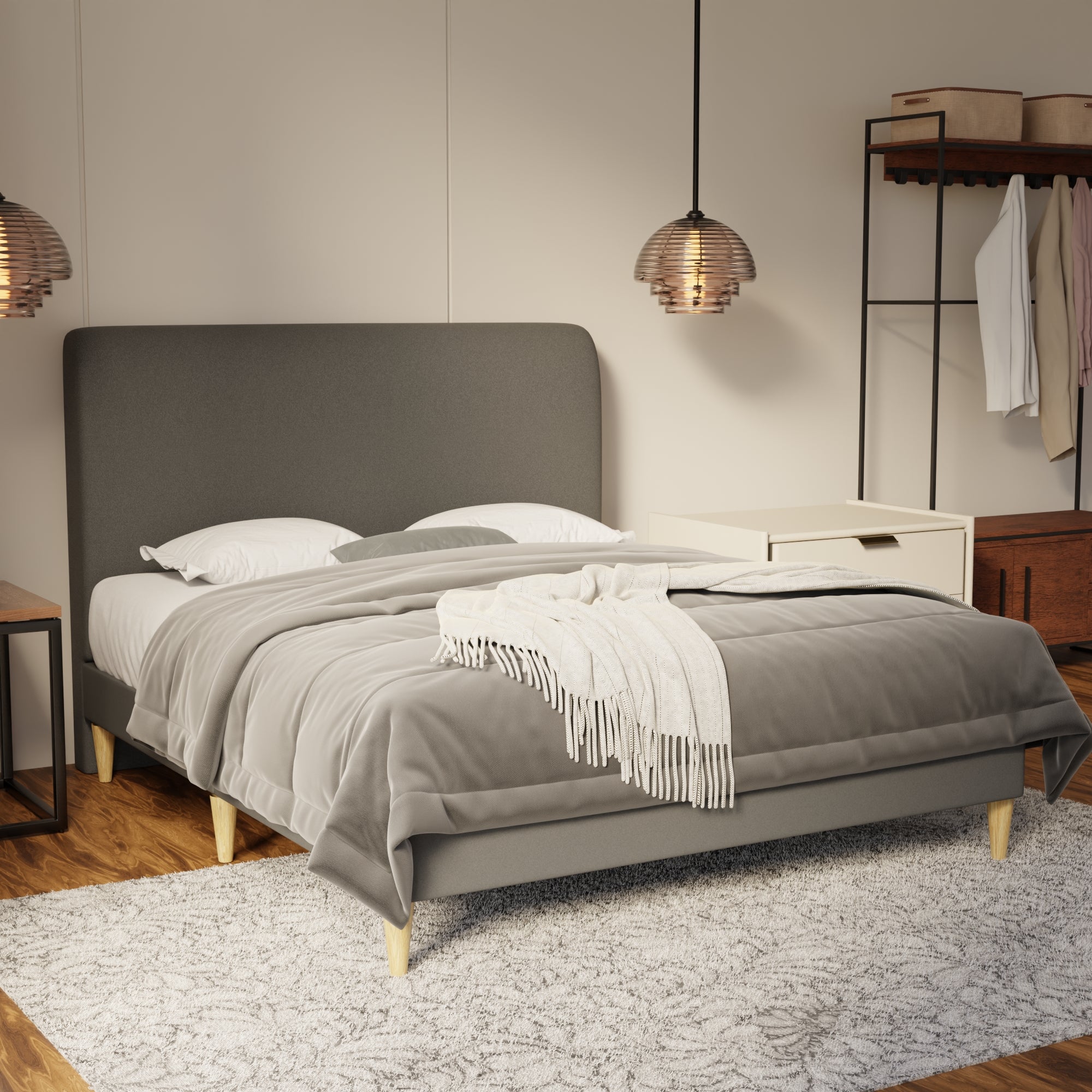 Vintaro Fabric Bed Frame (Water Repellent & Pet friendly) by Somnuz