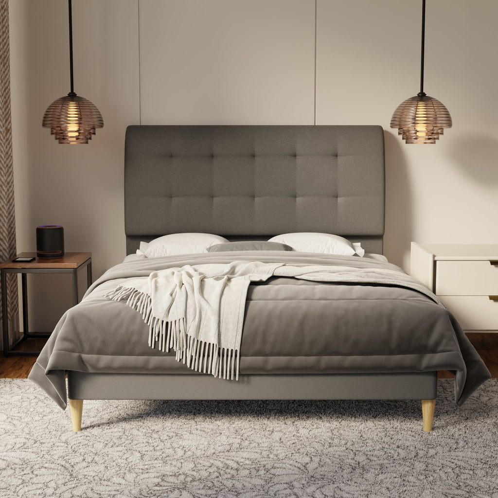 Haldor Fabric Bed Frame (Water Repellent & Pet friendly) by Somnuz