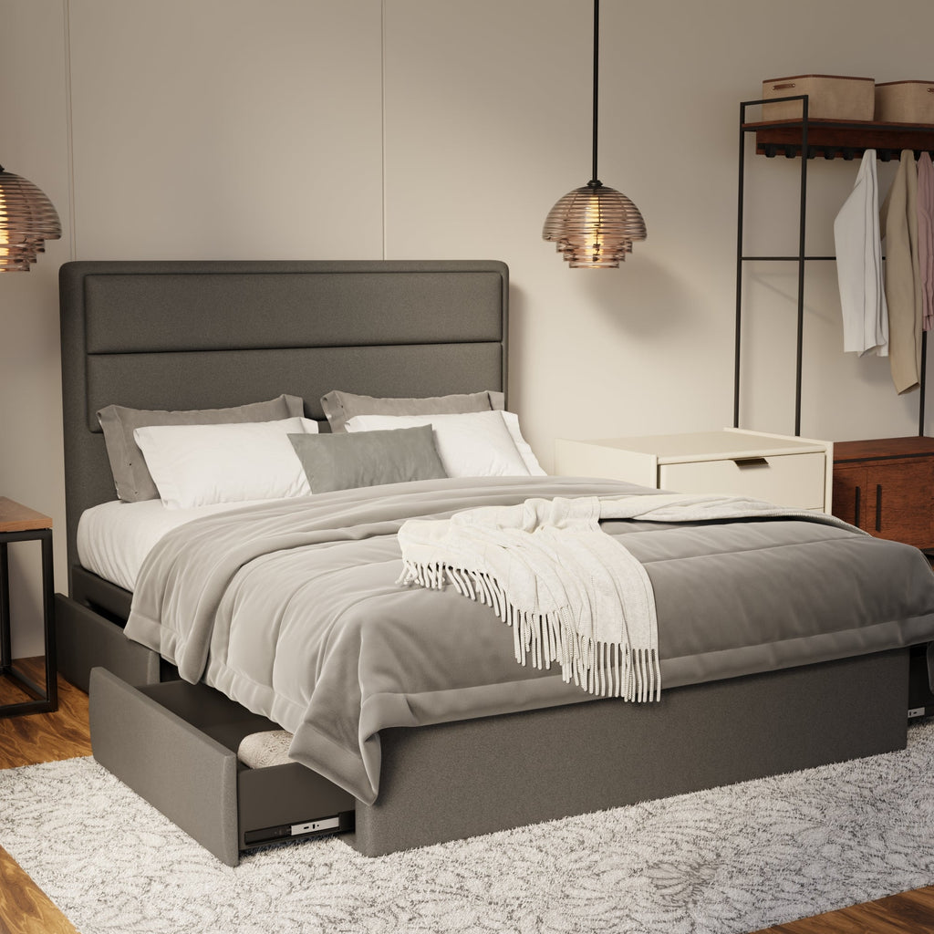 Zorvain Fabric Drawer Bed Frame (Water Repellent & Pet friendly) by Somnuz