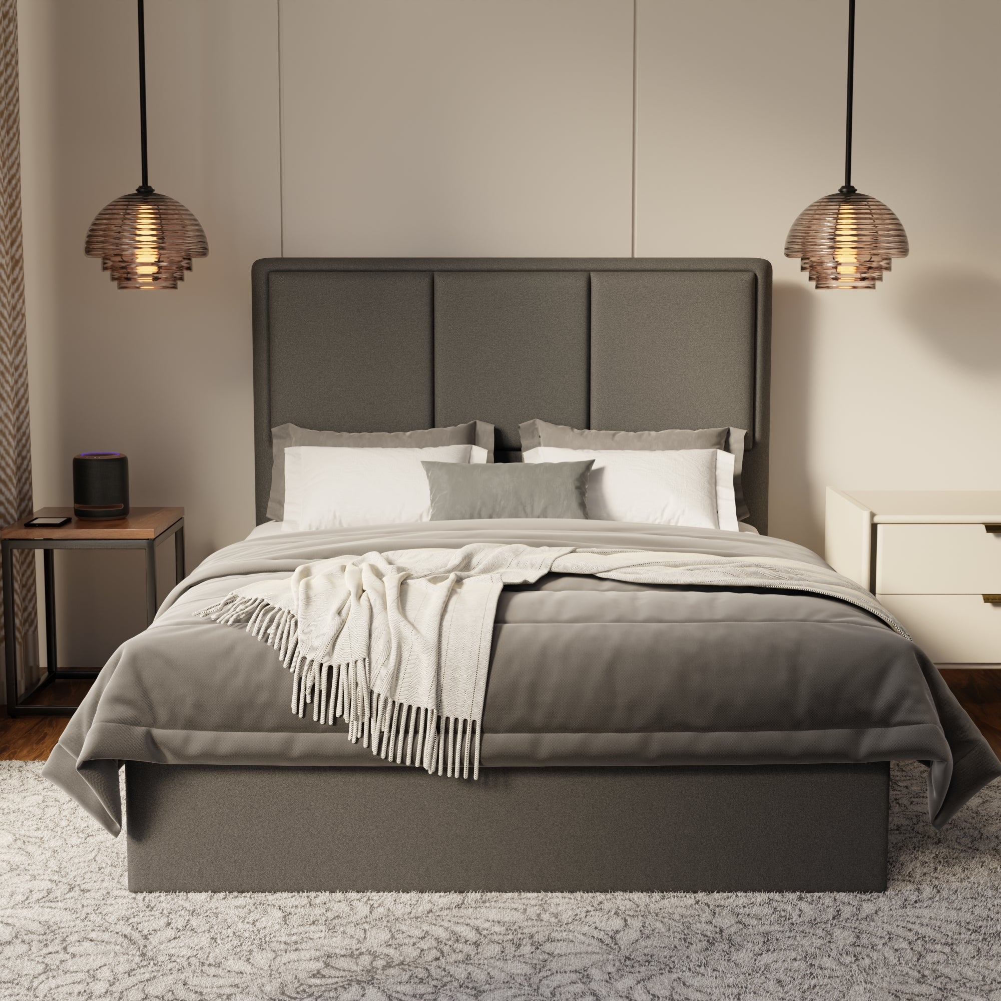 Velmira Fabric Drawer Bed Frame (Water Repellent & Pet friendly) by Somnuz