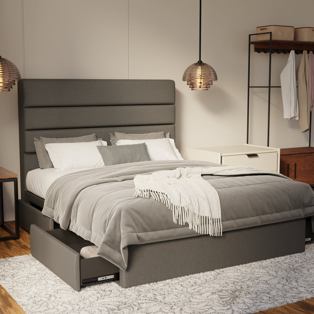 Corlune Fabric Drawer Bed Frame (Water Repellent & Pet friendly) by Somnuz