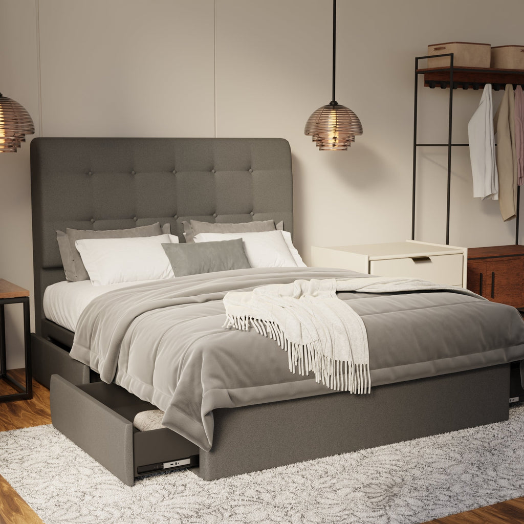 Endora Fabric Drawer Bed Frame (Water Repellent & Pet friendly) by Somnuz