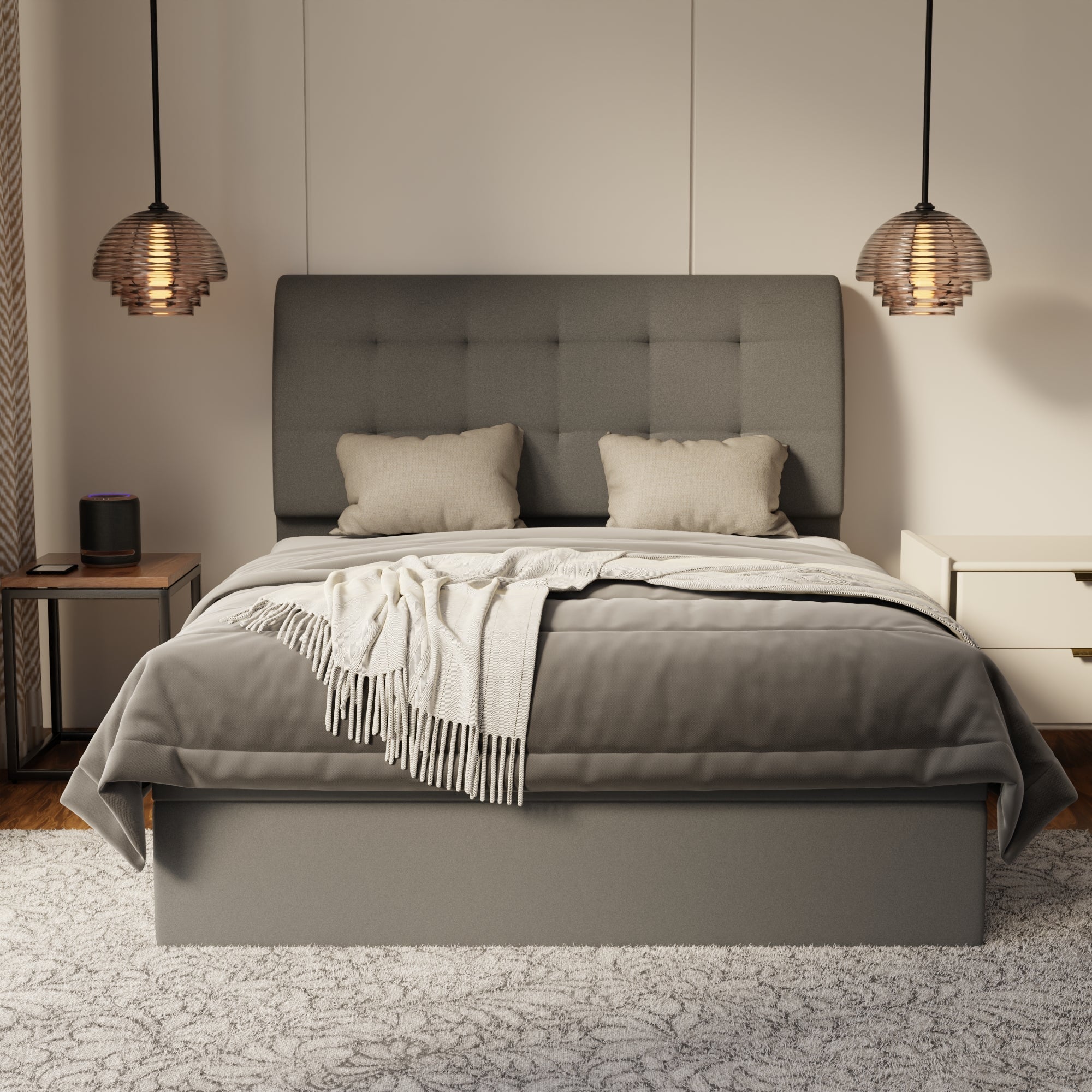 Haldor Fabric Storage Bed Frame (Water Repellent & Pet Friendly) by Somnuz
