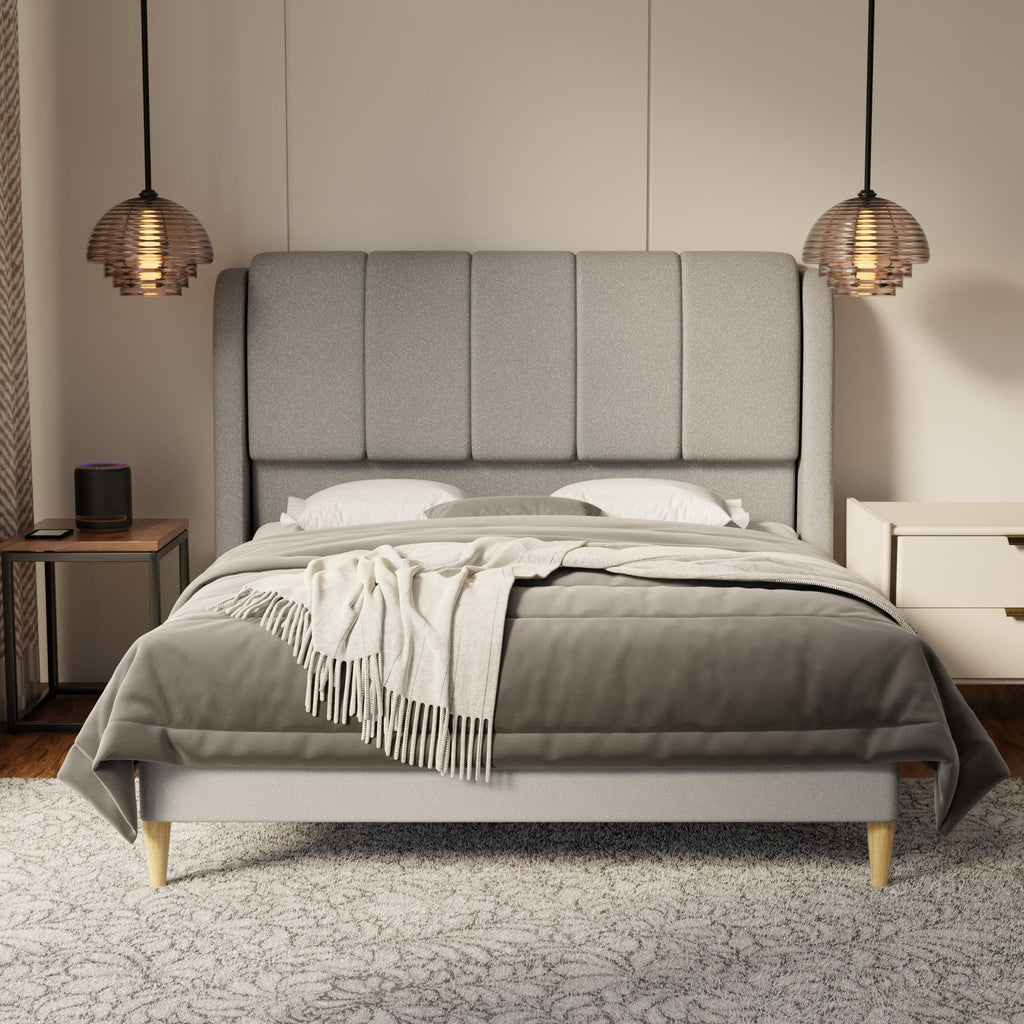Brinley Fabric Bed Frame (Water Repellent & Pet friendly) by Somnuz