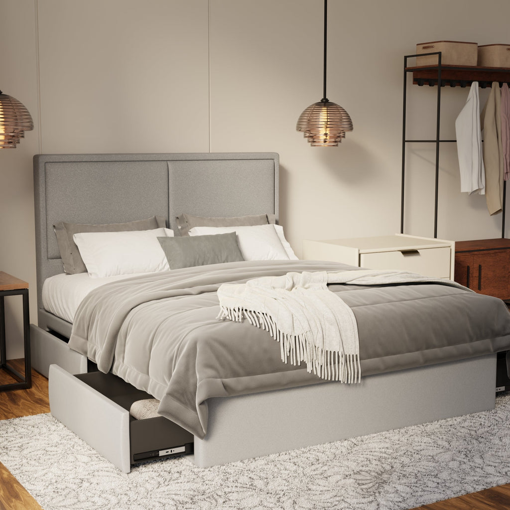 Bravelle Fabric Drawer Bed Frame (Water Repellent & Pet friendly) by Somnuz