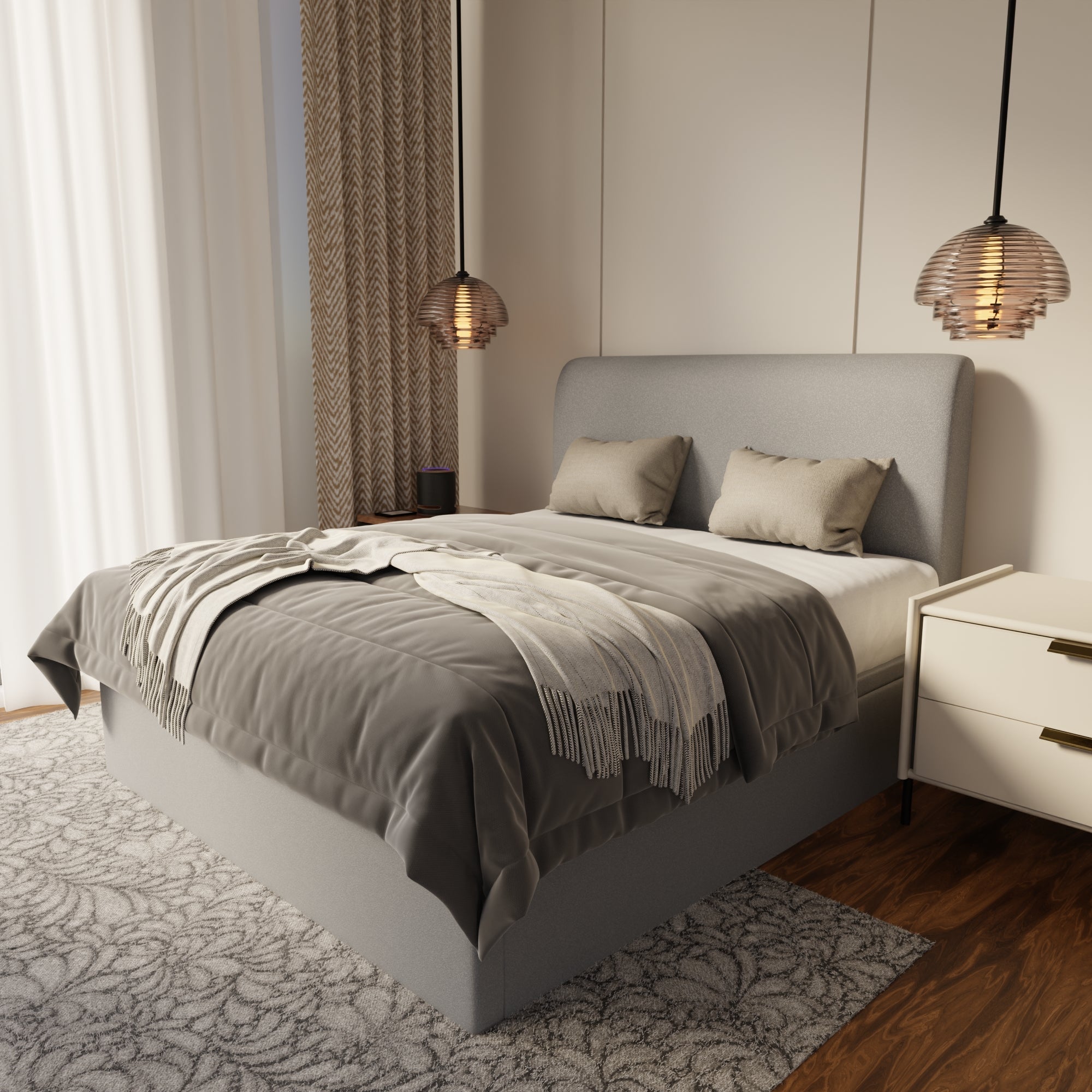 Vintaro Fabric Storage Bed Frame (Water Repellent) by Somnuz