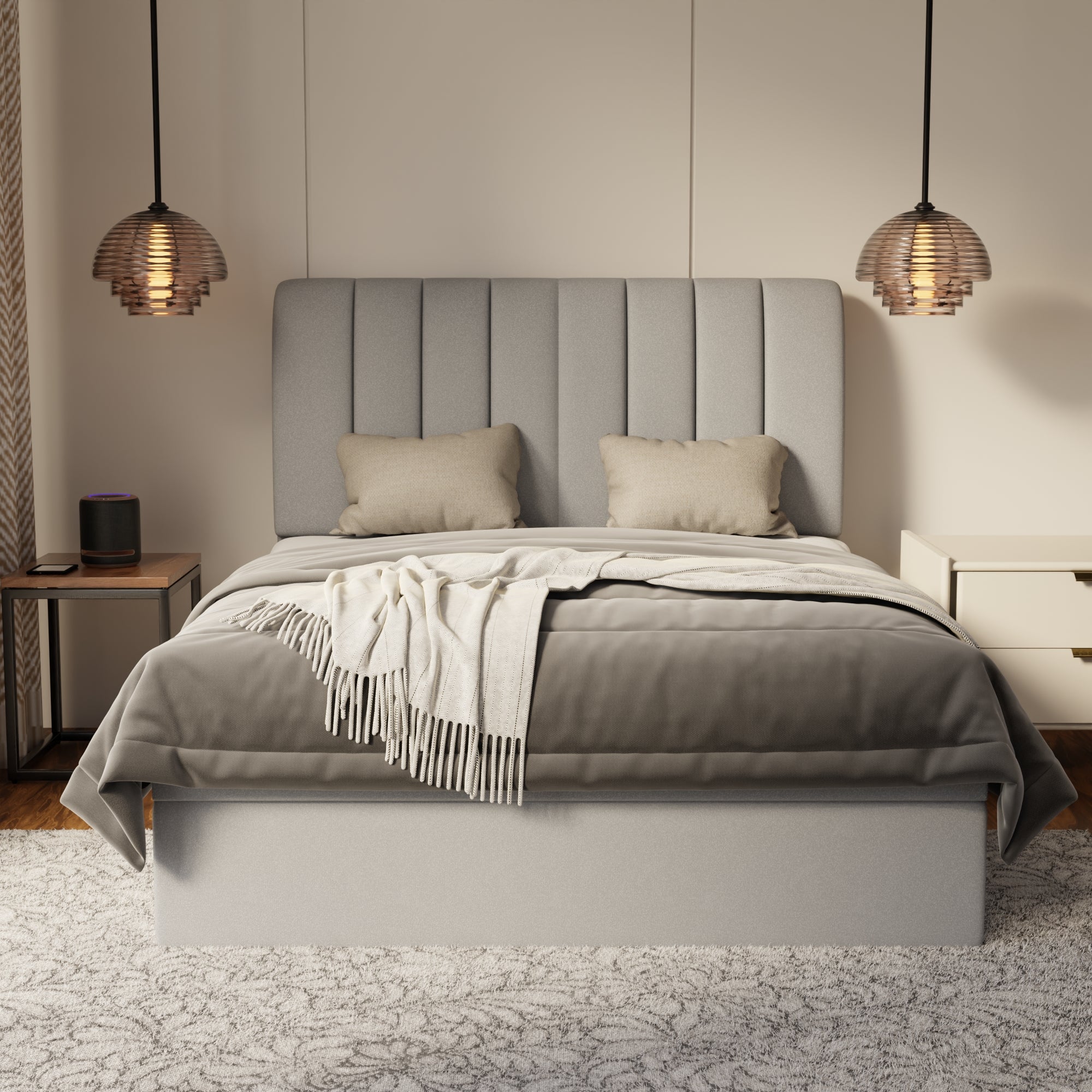 Trevino Fabric Storage Bed Frame (Water Repellent & Pet Friendly) by Somnuz