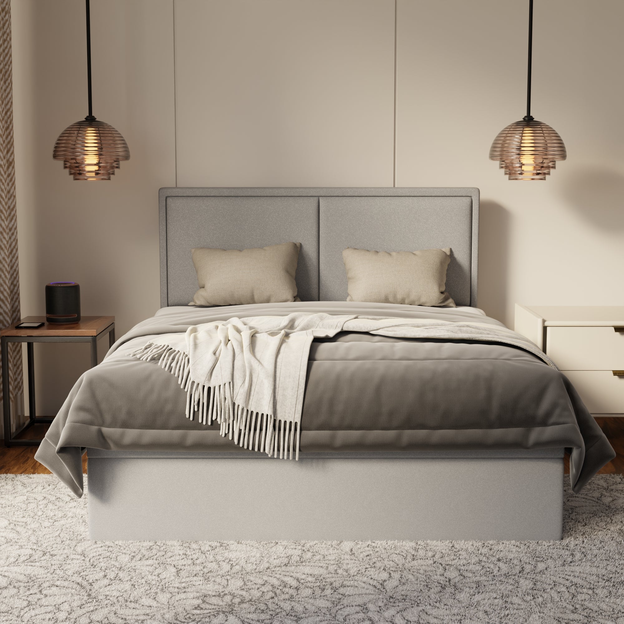 Bravelle Fabric Storage Bed Frame (Water Repellent & Pet Friendly) by Somnuz